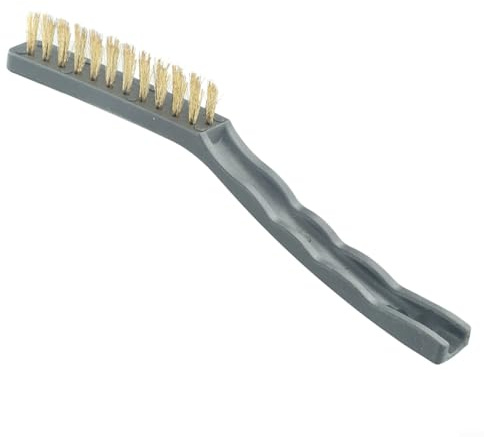 Eawfgtuw Mini-Drahtbürsten-Set mit Messing-, Nylon- und Stahlborsten für Metallreinigung, Rostentfernung, Abbeizen und Detailarbeiten, Werkstatt, Handwerkzeuge und Automobile (Messing)