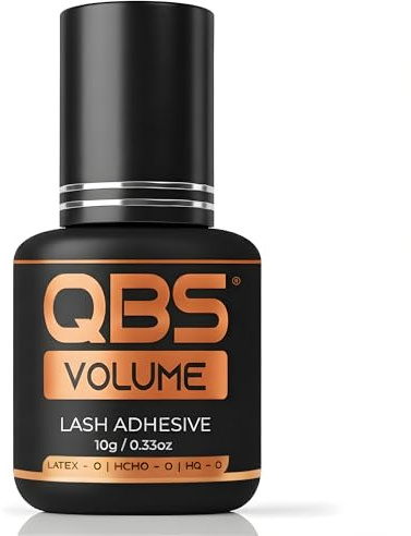 QBS Volume Eyelash Extension Glue, Strong Adhesive for Lash Extension, 10g | Fast Drying 1-2s, Long Lasting 7 Week Bond, Semi Permanent Waterproof Eyelash Glue for Individual Use