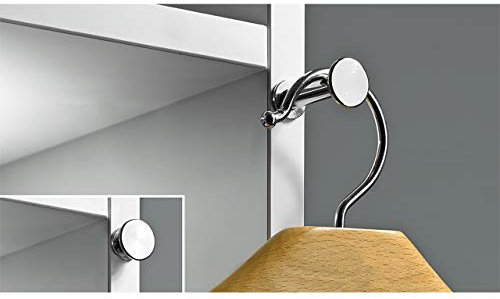 HETTICH 9208792 Kleiderbügelhalter (Wandhaken) ausziehbar, für Kleiderbügel, Messing vernickelt, Silber