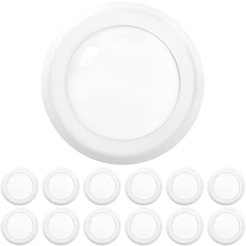 Sunco 12 Pack 5/6” LED Disk Lights Flush Mount Ceiling Light Fixture Recessed 4000K Cool White, 100W Equivalent 15W, 1050LM, Dimmable Low Profile Surface Mount ETL & Energy Star Listed