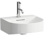 Laufen Sonar Handwaschbecken, 1 Hahnloch, mit Überlauf, 410x420mm, inkl. Ventilabdeckung, weiß, Farbe: Weiß - H8153410001041