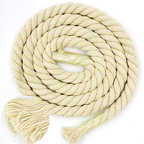 Egurs Baumwollkordel 1kg 3Ply Baumwollseil Beige Geflochtenes Schnur 12mm 20m