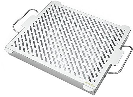 onlyfire Affumicatore, Affumicatoio Box in Acciaio Inox con Wasser Reservoir per Grill a Gas e griglia a Carbone