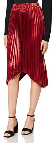 NA-KD Pleated Asymmetric Skirt Falda, Granate, 36 para Mujer