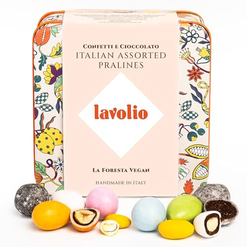 Lavolio FORÊT VÉGANE - Chocolat italien - Sélection artisanale de fruits secs enrobés et de chocolats végétaux, bonbons élégants et chocolats à offrir - Végan et sans gluten - 150 g