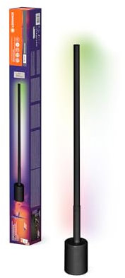 LEDVANCE SMART+ WIFI piantana LED angolare, sottile, nera, 8W, 540lm, luce bianca e colorata regolabile, dimmerabile, funzione ritmo musicale, lunga durata, controllabile tramite app, 2700-6500K