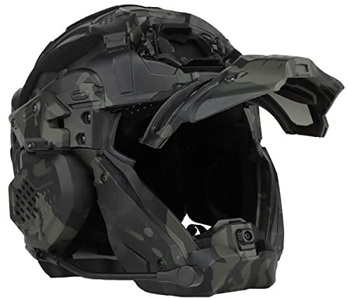 WLXW Casque d'assaut Tactique II, Sécurité La Tête Militaire, Protection des Lunettes, Combinaison Sécurité du Ventilateur des Écouteurs pour L'extérieur CQB CS, Tir Paintball Airsoft,Bcp,Standard