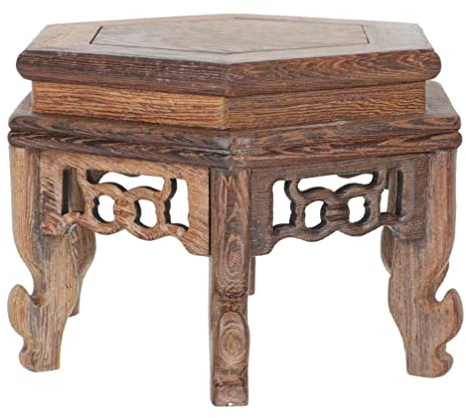 GANAZONO Wood Plant Stool Wood Display Base Chinese Plant Stand Oriental Furniture Rosewood Fishbowl Stand Pedestal Plant Stool Vase Aquarium Table Lamp Teapot Base for Buddha Statue