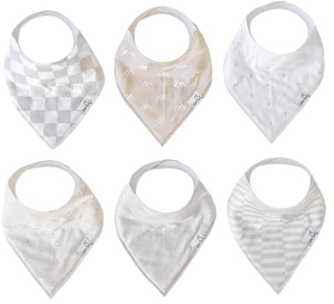 Copper Pearl 6 Pack Soft Cotton Baby Bibs for Drooling and Teething, Absorbent Drool Bibs for Baby Girl and Boy, Adjustable to Fit Newborns to Toddlers, Tons of Styles (Henry Set)