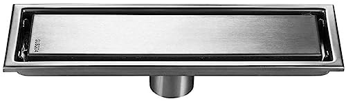 PONNYC Duschrinne, Siphon mit Geruchsstop und Haarfilter, Bodenablauf, Befliesbar, Badezimmer Duschablauf sehr flach(Size:20cm)