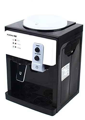 Dispensador de agua caliente mini eléctrico para agua caliente y fría, 550 W, negro, para oficina, dormitorio, apartamento, salón (frío/caliente/caliente)