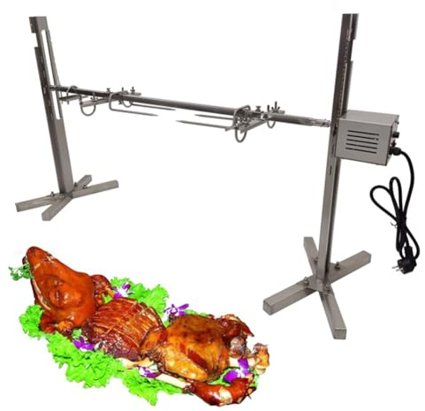 Rôtissoire Électrique sur Trépied en Acier Inoxydable, Rôtissoire Au Charbon De Bois, Poulet, Agneau, Capacité De Charge 40 Kg, pour Pique-Nique Et Camping en Plein Air