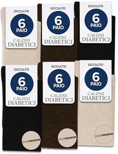 Occulto Diabetesstrumpor Män & Kvinnor 6 pack (modell: Oliver) Brun Mix 47-50