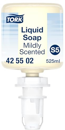 Tork Mild-Duftende Hand Mini Flüssigseife S5, feuchtigkeitsspendende Inhaltsstoffe, 8×525 ml, 425502