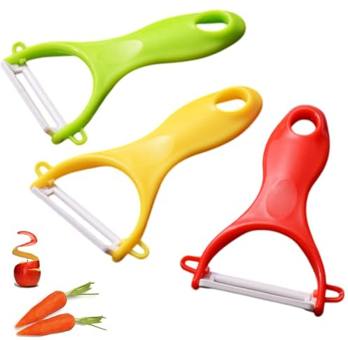 Vegetables Peeler Advanced Ceramic Peeler Plastic Handel-Sharp Rust Prevention -Set of