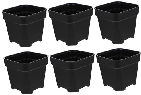 Sosoport 6stücke Sukkulenten-pflanzer aus Kunststoff Quadratisch und Massiv Blumentöpfe für Zuhause Leicht zu Reinigen und Pflegen Geeignet für Kakteen und Grünpflanzen