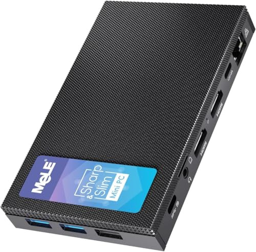 MeLE Quieter 4C Mini PC, N150 16GB 512GB, with Windows 11 Pro 4K HDMI USBC | N150 upp till 3.6GHz, 16GB RAM, 512GB lagring with Windows 11 Pro, Wi-Fi 5, USB-C multi-function, triple 4K display, VESA