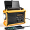Radio Am/FM de Manivela, Radio Solar con Batería Recargable de 12000mAh, Panel Solar Extragrande, Portátil con Linterna y Luz de Lectura, Dinamo con Alarma SOS para Senderismo, Camping y Exteriores