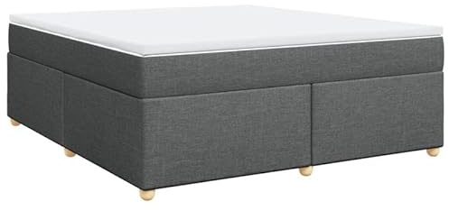 Eleganz Boxspringbett mit Matratze 180x200 cm Dunkelgrau Stoff - Modernes Schlafsystem für erholsamen Schlaf, ideal für Schlafzimmer