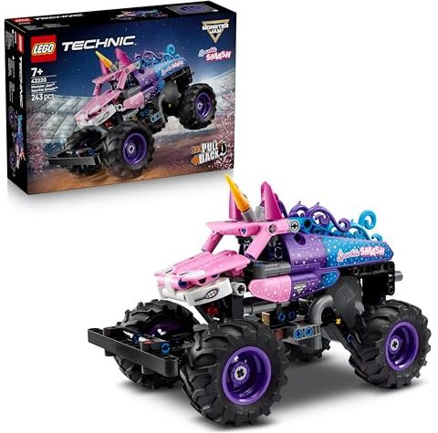 LEGO Technic Monster Jam Sparkle Smash mit Rückziehmotor - Technic Monstertruck & Einhorn Monster Truck Spielzeug - Kreatives Geschenk ab 7 Jahren für Kinder, Mädchen & Jungen - 42220