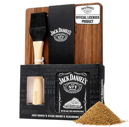 Jack Daniel's Steak Spice Set, Wooden Board, Brush, 2 oz