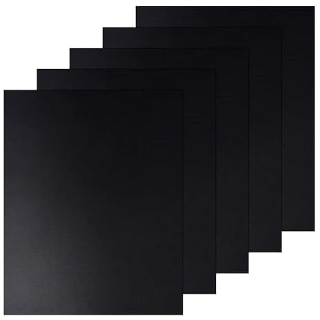 MoSundi Flintronic - Alfombrilla para parrilla de barbacoa antiadherente, reutilizable, resistente al calor hasta 260.0 °C, 40 x 33 cm, color negro, paquete de 5/10, 5 unidades