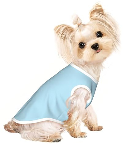 Hundebekleidung mit hellblauem Aufdruck, weicher und leichter Pullover für kleine und mittelgroße Hunde, Welpen und Katzen, gemütliche Haustierjacke für Herbst / Winter / Frühling