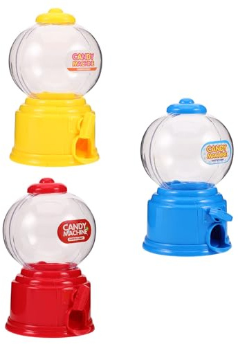 BESPORTBLE 3 Piezas Mini Máquina Expendedora de Dulces de Plástico, Dispensador de Chicles Fácil de Usar Diseño Compacto y Portátil para Fiestas y Cumpleaños Familiares