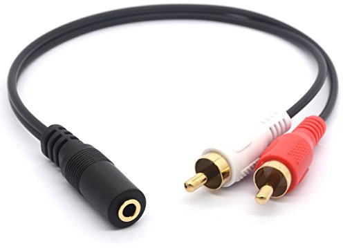 Tomost Cavo da 3.5mm femmina a doppio RCA femmina con cavo jack splitter stereo da 3,5 Jack a 2RCA Adattatore audio cavo prolunga da 8 pollici / 20 cm (3.5mm Female To 2RCA Male)