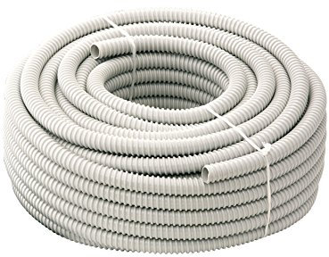 Funda de tubo de tubiño Aislamiento ondulado flexible de PVC para instalaciones eléctricas 30 metros de madeja TFG (Diámetro 20 mm)
