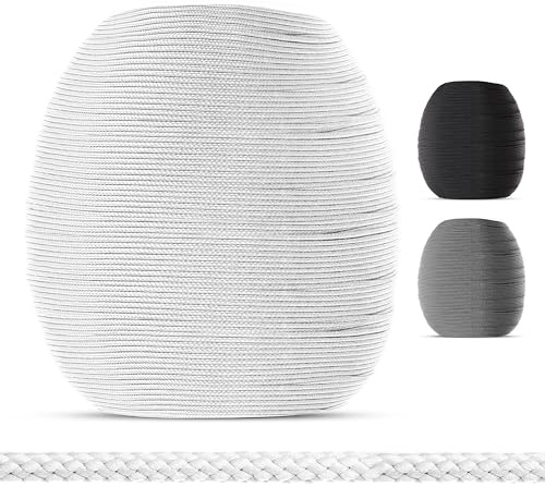 EFIXS Cordon de tirage pour Stores en Aluminium (diamètre 1,4 mm) - Longueur : 10 à 50 mètres (Blanc, 50 mètres)