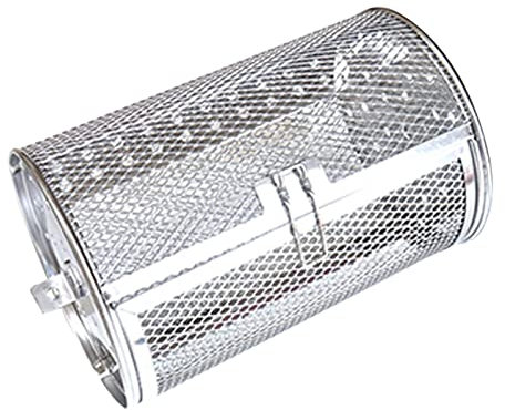 Rotierender Korb, 7,08 Zoll 360 ° drehbarer Frittierkorb, Edelstahl-Grillröster, Trommelofen, runder Rostkorb, leichtes rotierendes Luftfritteusen-Zubehör für Erdnüsse, Walnüsse, Backen und Grillen