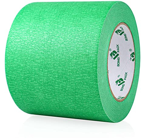BOMEI PACK Malerband 100mmx50m Medium Klebeband für Malerei, Dekoration und Schulprojekte (green)