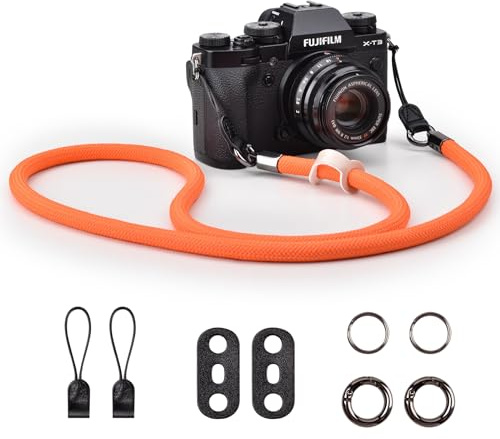 VOVMOEYA Kamerarem för DSLR, universell kamera nacke axelrem för Fujifilm X100VI XT5 för Nikon Zf Z8 Z30 för Canon EOS R6 R10 R50 för Sony A6400 A6700 A7C II A7IV – orange