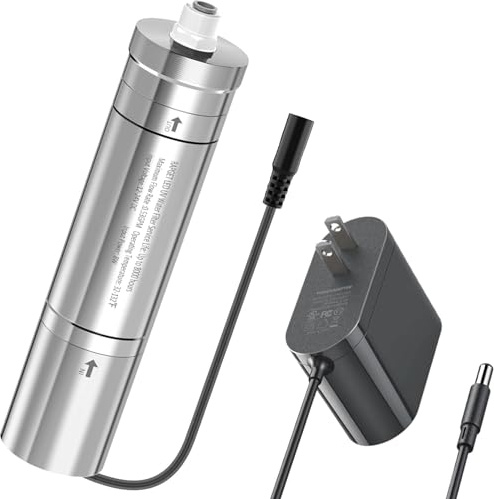 Ultrąviolët Filtre à eau LED pour système de filtration d'eau sous l'évier et système d'osmose inverse, réduit jusqu'à 99,9% de la dernière intervention Baçtria du mercure, acier inoxydable,