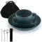 Camping utensils set, ReaNea Camping Plates And Bowls Set With Coffee Mug, Travel Cutlery Set Include Spoon, Fork, Knife for Home, Poolside, Outdoor, Picnic, Camp