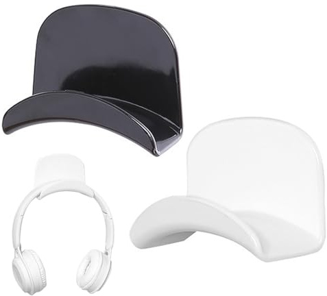 Ansodo 2 Stück Kopfhörer Wandhalterung – Universeller Kopfhörer Halter mit starkem Klebeband,Doesn't Scratch And Protects The Integrity Of Clothing Belongings,Space-Saving