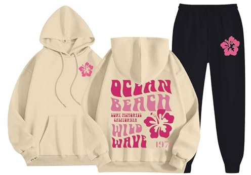 Trainingsanzug für Damen, leicht, elegant, Langarm-Sweatshirt, warm, Training, Sportwear für Damen, Sportanzug, Sweatshirt mit Kapuze für Jogging, Training, Zuhause, Fitness, beige, L