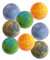 Depesche 13314 Dino World Galaxy différentes couleurs, 7 bombes de bain colorées au parfum fruité, Multicolor