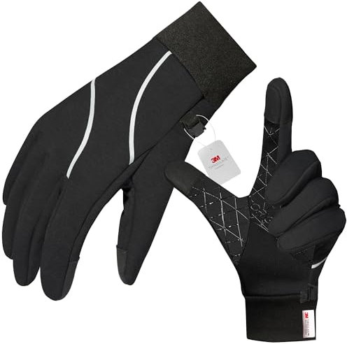Origem Thermo Handschuhe Herren Damen, 3M Thinsulate Winterhandschuhe, wasserdichte Fahrradhandschuhe, Anti-Rutsch-Touchscreen warme Handschuhe Liner für Laufen Reiten Gehen Fahren Outdoor