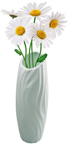 Vaso Da Fiori Vasi In Ceramica, Vaso In Ceramica, Vaso In Plastica Bianca Per Fiori, Vaso Infrangibile In Effetto Ceramica, Vasi Accentati In Stile Geometrico Per La Casa, Soggiorno, Tavolo, Ufficio,