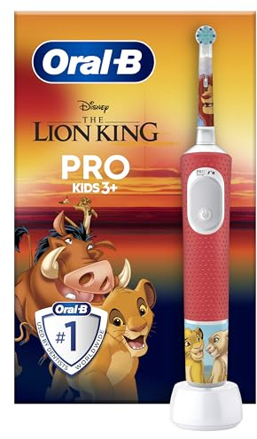 Oral-B Pro Kids Electric Toothbrush, 1 Handle Featuring Disney The Lion King, 1 Toothbrush Head, Designed by Braun, for Ages 3+