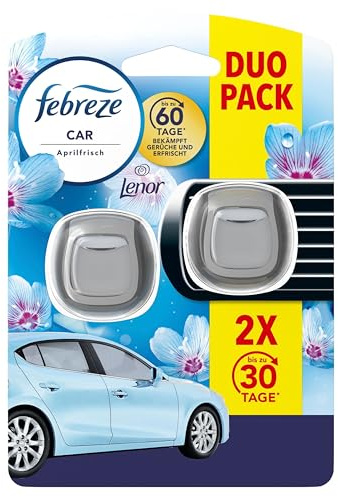 Febreze Autoduft Aprilfrisch 2 Stück | Auto-Clip bekämpft Gerüche und sorgt bis zu 70 Tage für angenehme Frische im Auto.