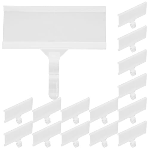 Zerodeko 20 Stück Teiliges Transparenter Preisschildhalter aus Robustem Kunststoff Regal etikettenhalter zum Aufclipsen Klarer Label Display Halter für Supermarkt Einzelhandel