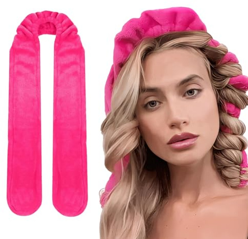 DORKIN Rulos para el pelo, 1 rizador largo, rizador sin calor, apto para cabello de longitud media, se puede usar mientras duermes, rosa