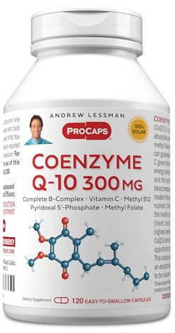 ANDREW LESSMAN Coenzyme Q-10 300 mg 120 Capsules - Essential for Energy Production and Optimum Key Organ Function, Anti-Oxidant Support, Depleted by Aging, Plus B-Complex. Easy to Swallow Capsules