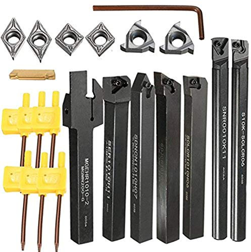 EsportsMJJ 7pcs 10mm Schaftdrehmaschine Drehen Werkzeughalter Bohrstange mit Hartmetalleinlagen