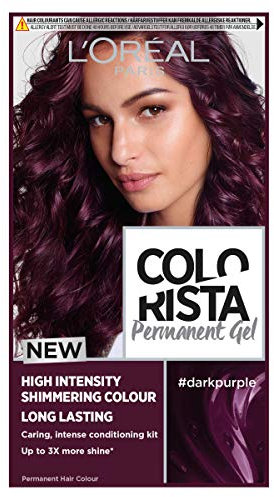 L'Oréal Paris Colorista Permanent Gel Hair Dye, Long-Lasting and Vibrant At-Home Hair Colour, High-Intensity Hues with Up to 3x More Shine, Colour: Dark Purple