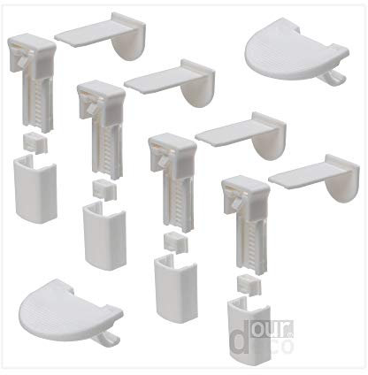 ourdeco® Zubehör/Set Ersatzklemmträger Plissee Blütenball/Klemmen=Montage ohne Bohren=Smartfix=Klemmfix-Plissee=Easy-to-fix