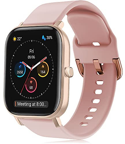 Kompatibel mit Amazfit GTS Armband, 20mm Silikon Sportarmband Uhr Ersatzarmband für Amazfit GTS 2 Mini, Amazfit GTS 2, GTS 2e, GTS 3, Amazfit Bip, Amazfit Bip U, Amazfit Bip U Pro, Amazfit GTR 42m